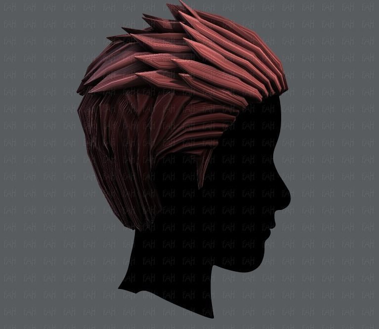 3D Hair style for Man V05 Low-poly 3D model_19