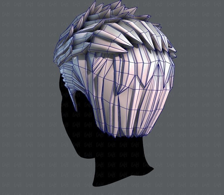 3D Hair style for Man V05 Low-poly 3D model_30