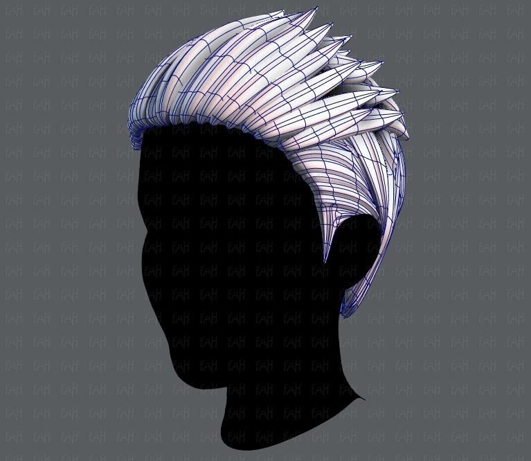 3D Hair style for Man V05 Low-poly 3D model_16