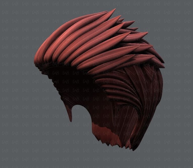 3D Hair style for Man V05 Low-poly 3D model_41