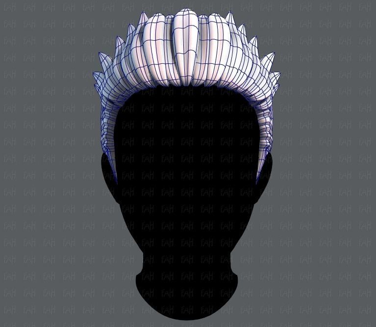 3D Hair style for Man V05 Low-poly 3D model_9