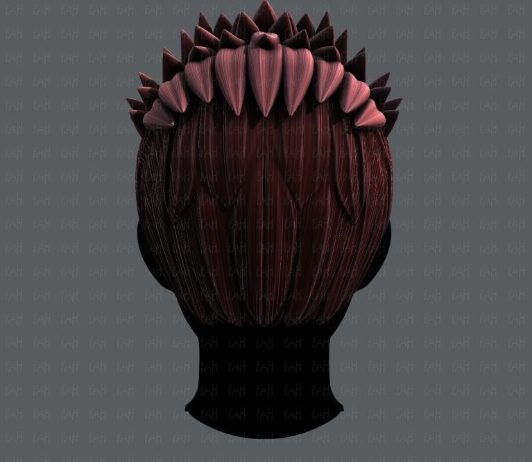 3D Hair style for Man V05 Low-poly 3D model_5