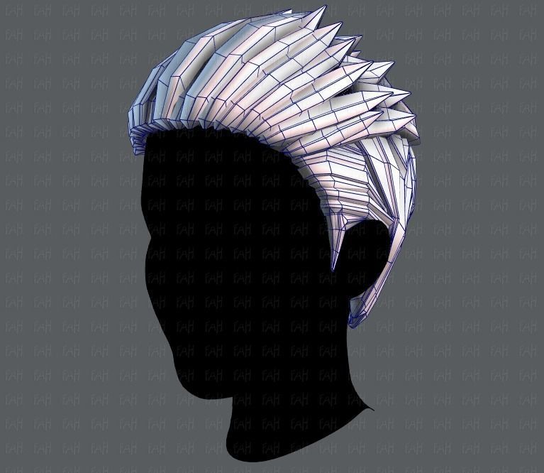 3D Hair style for Man V05 Low-poly 3D model_32