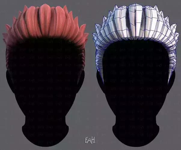 3D Hair style for Man V05 Low-poly 3D model