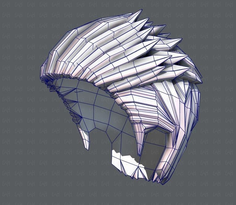 3D Hair style for Man V05 Low-poly 3D model_44