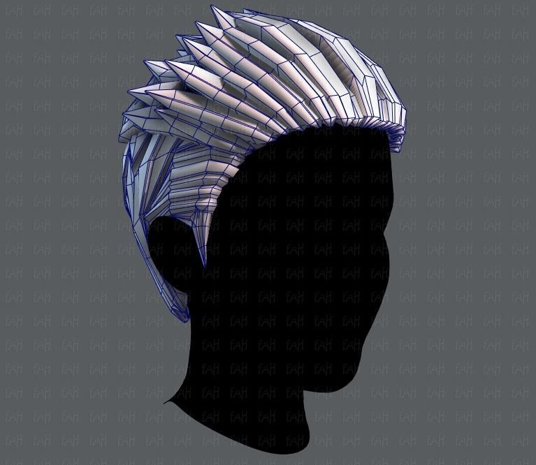 3D Hair style for Man V05 Low-poly 3D model_26