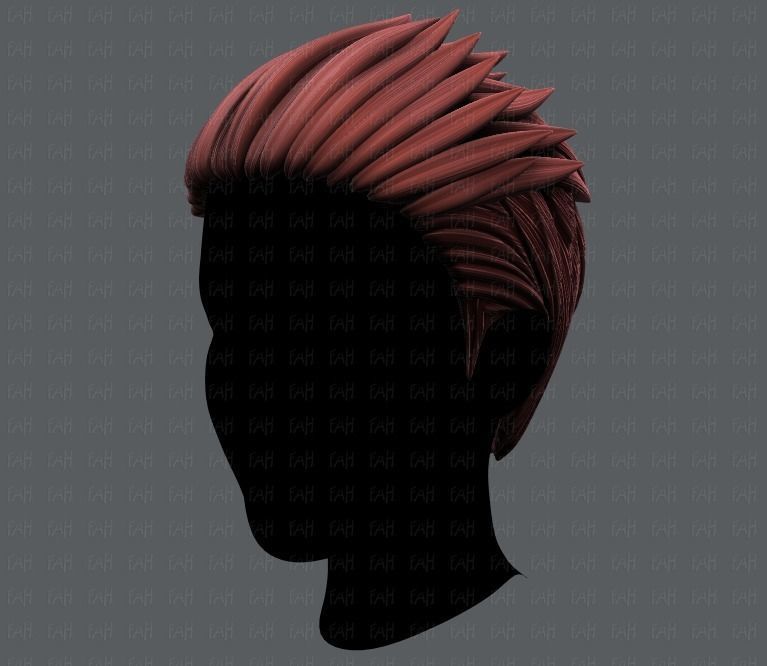 3D Hair style for Man V05 Low-poly 3D model_8