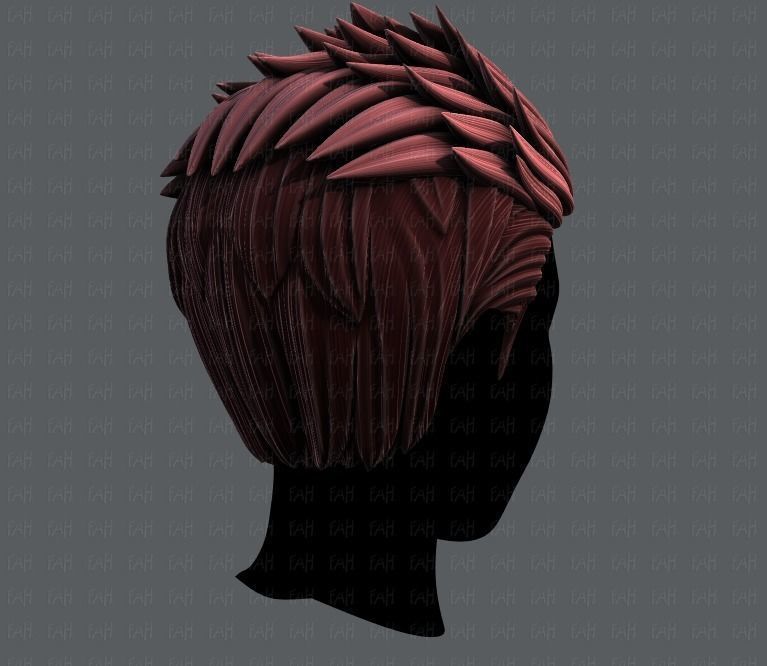3D Hair style for Man V05 Low-poly 3D model_4