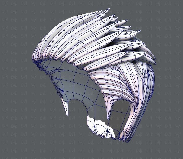 3D Hair style for Man V05 Low-poly 3D model_42