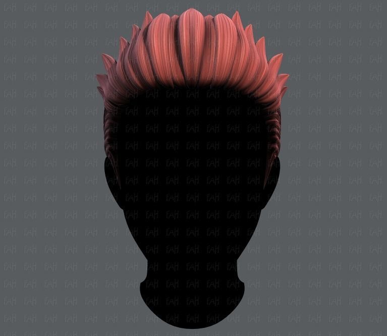 3D Hair style for Man V05 Low-poly 3D model_1