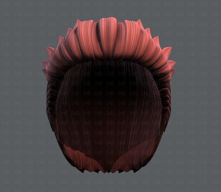 3D Hair style for Man V05 Low-poly 3D model_37