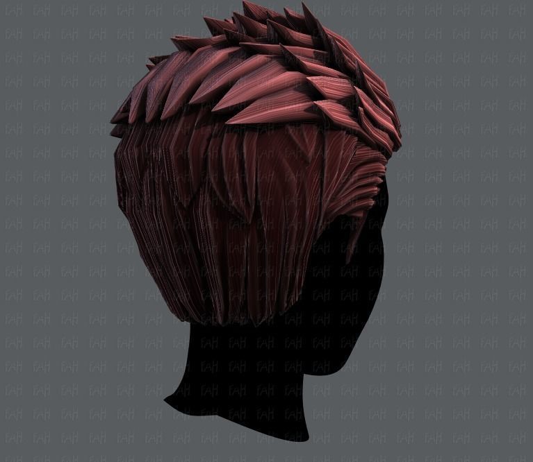 3D Hair style for Man V05 Low-poly 3D model_20