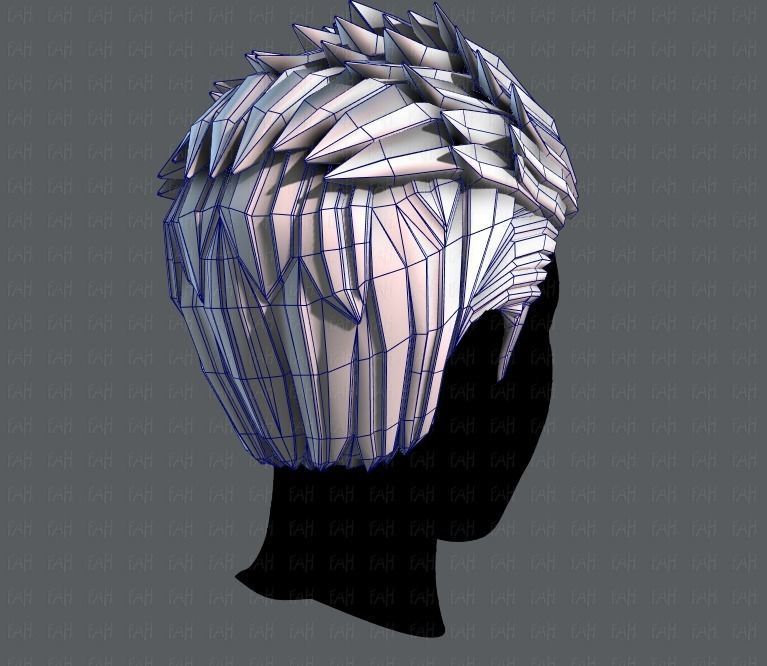 3D Hair style for Man V05 Low-poly 3D model_28