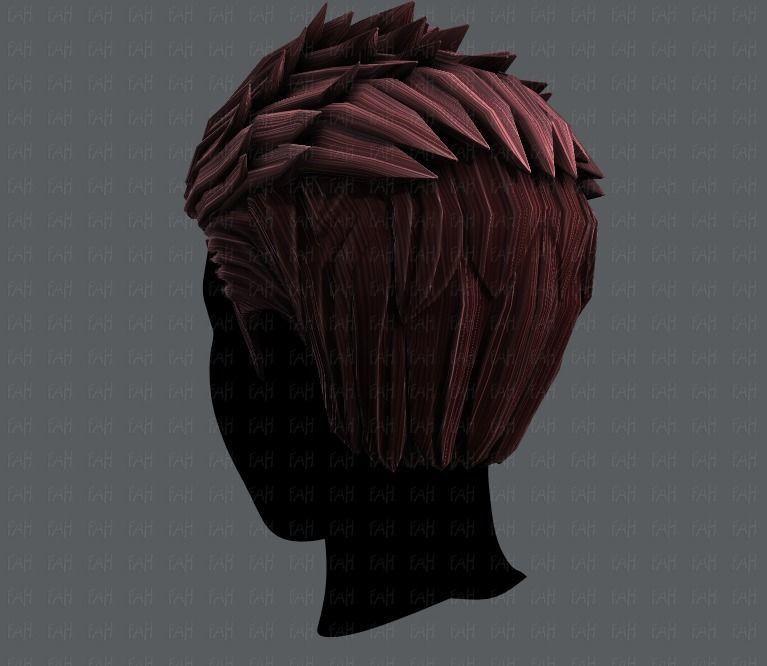 3D Hair style for Man V05 Low-poly 3D model_22