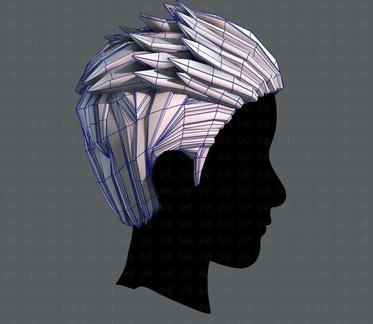 3D Hair style for Man V05 Low-poly 3D model_27