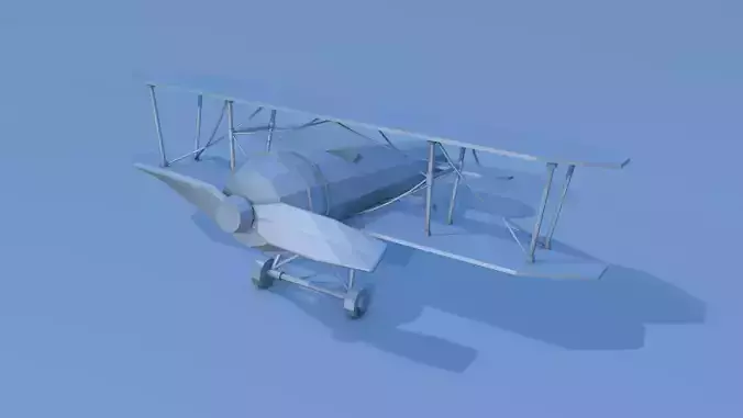 Lowpoly biplane 3D model