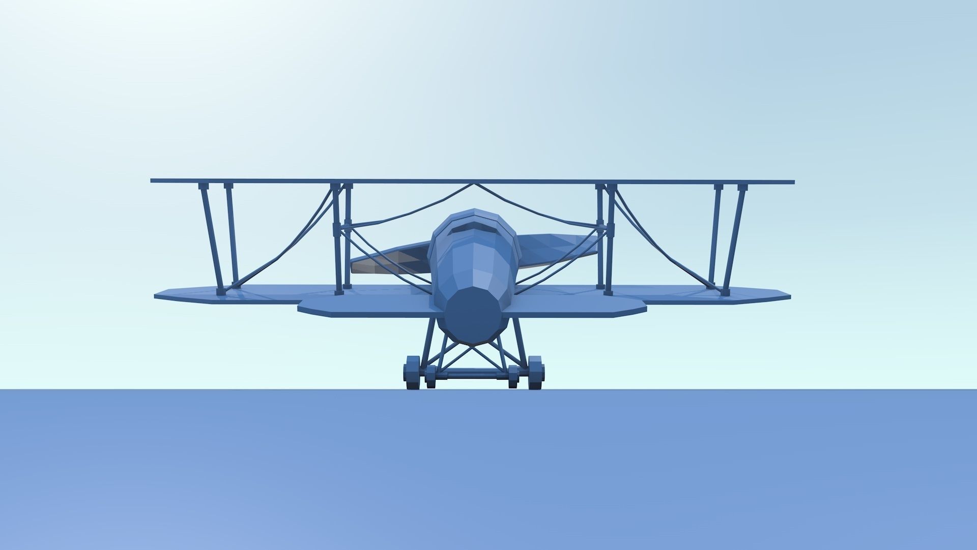 Lowpoly biplane 3D model Low-poly 3D model_5
