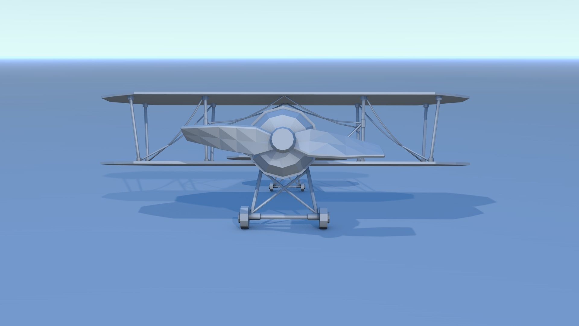 Lowpoly biplane 3D model Low-poly 3D model_1