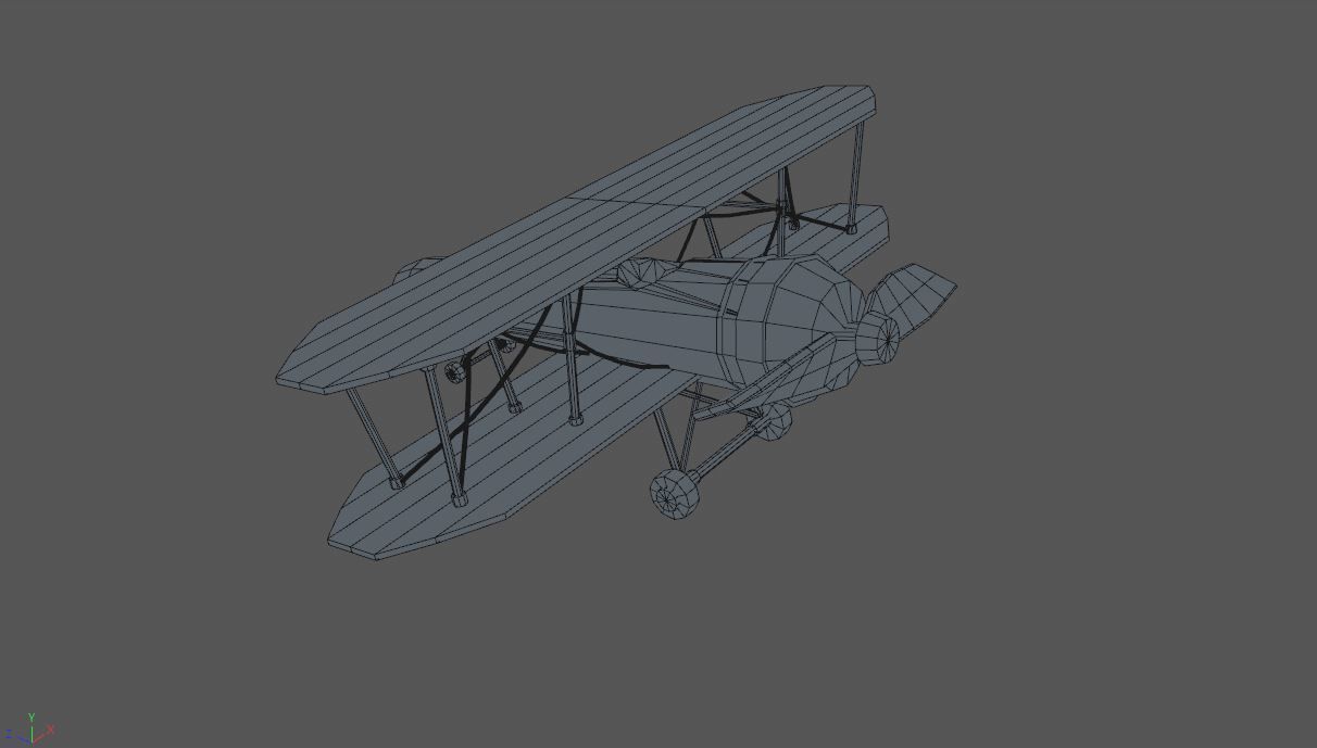 Lowpoly biplane 3D model Low-poly 3D model_9