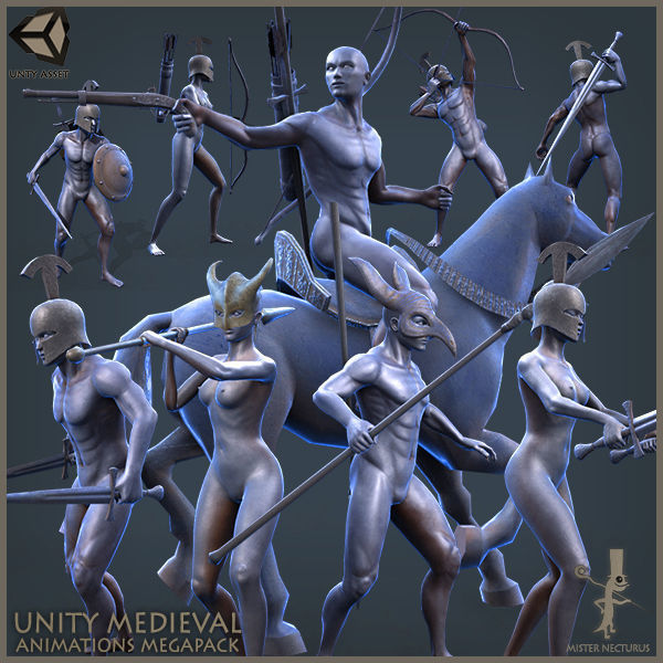 Unity Medieval Animations Mega Pack Low-poly 3D model_6