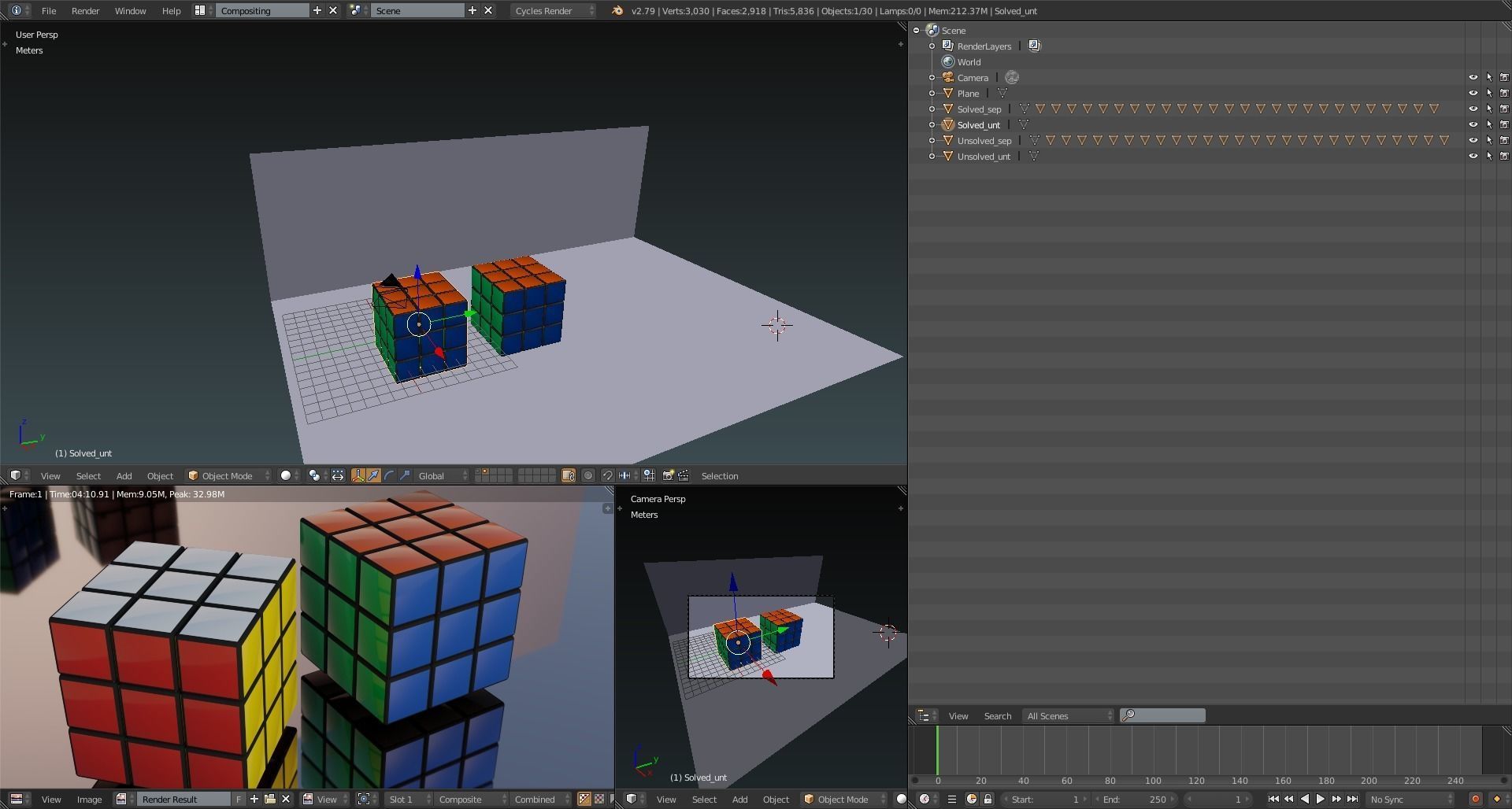 RubikCube squares Low-poly 3D model_4