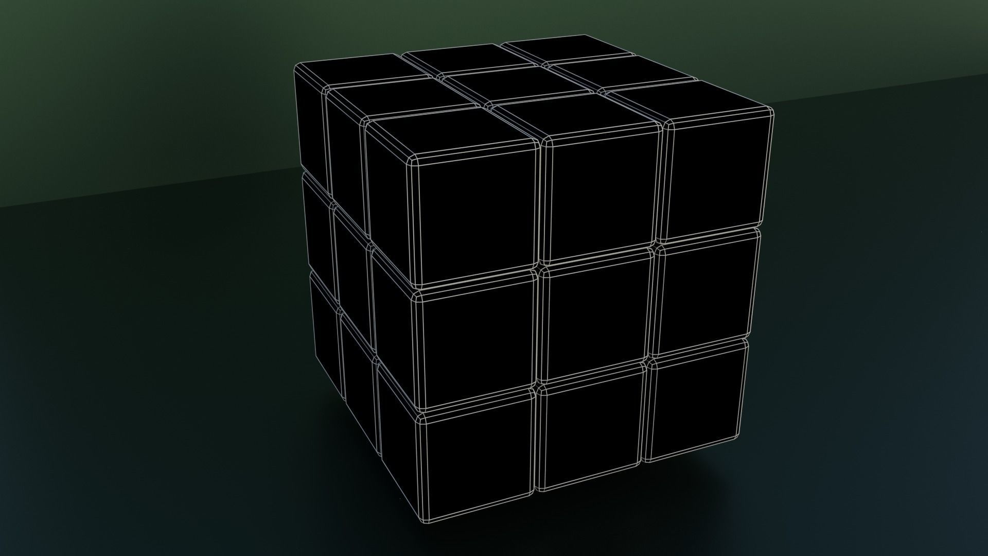 RubikCube squares Low-poly 3D model_3