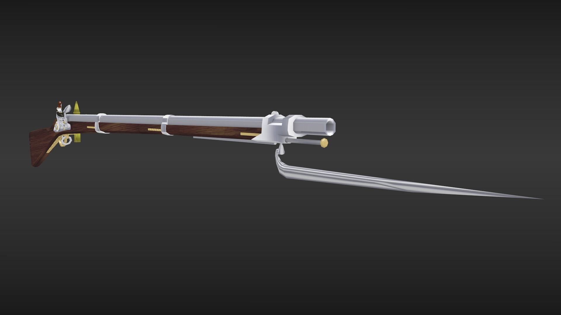 Brown Bess Flint Lock Muskeet 3D model_1