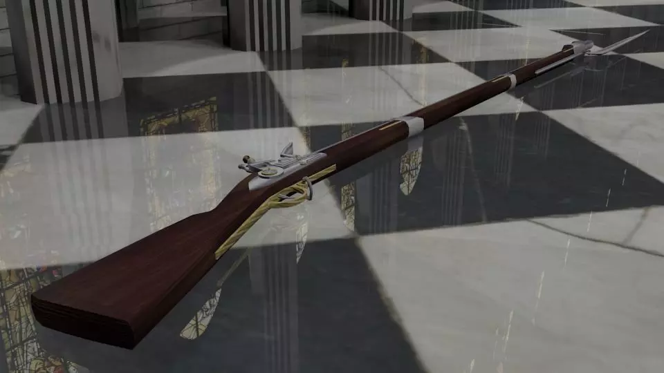 Brown Bess Flint Lock Muskeet 3D model_0
