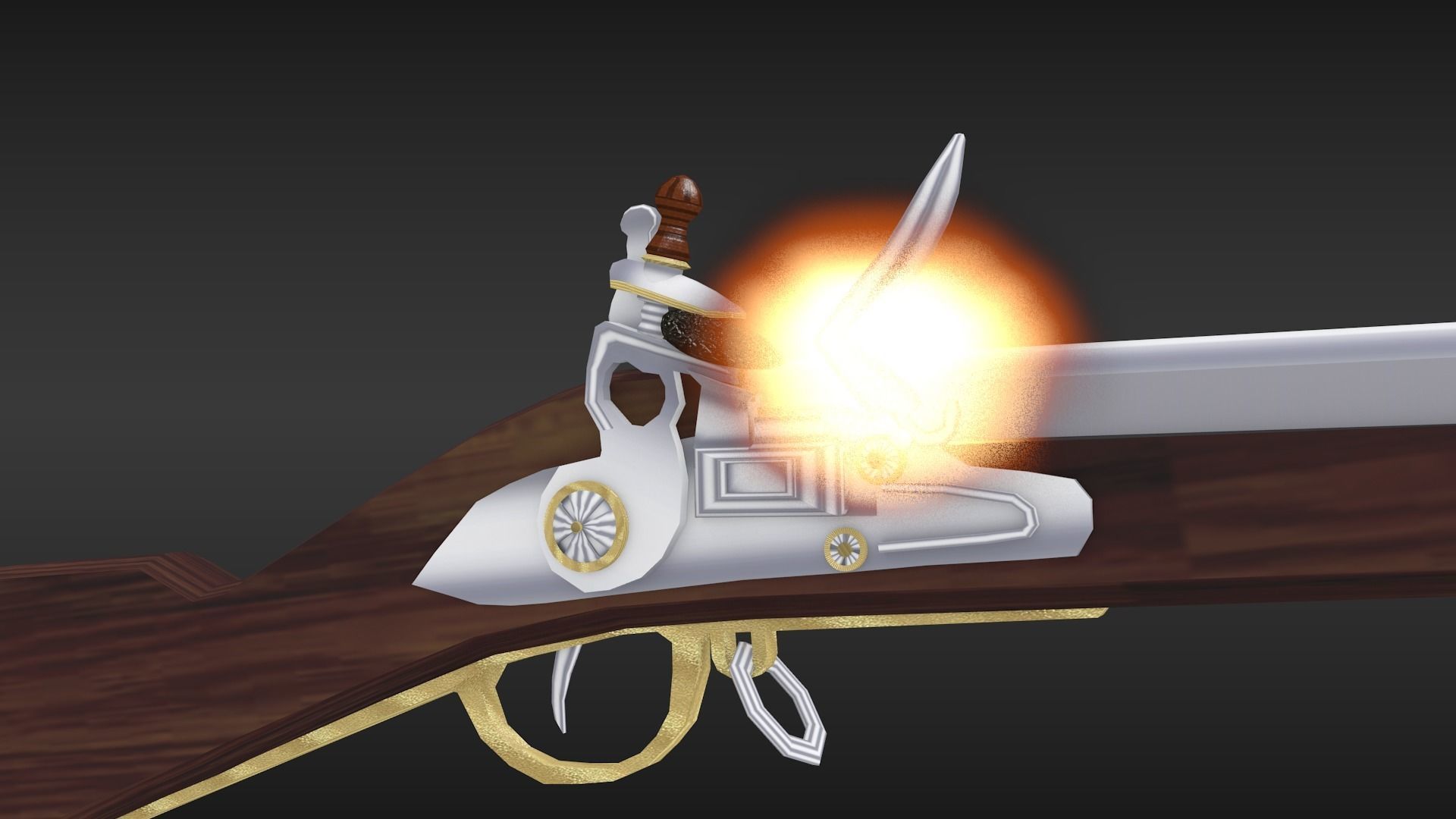 Brown Bess Flint Lock Muskeet 3D model_2