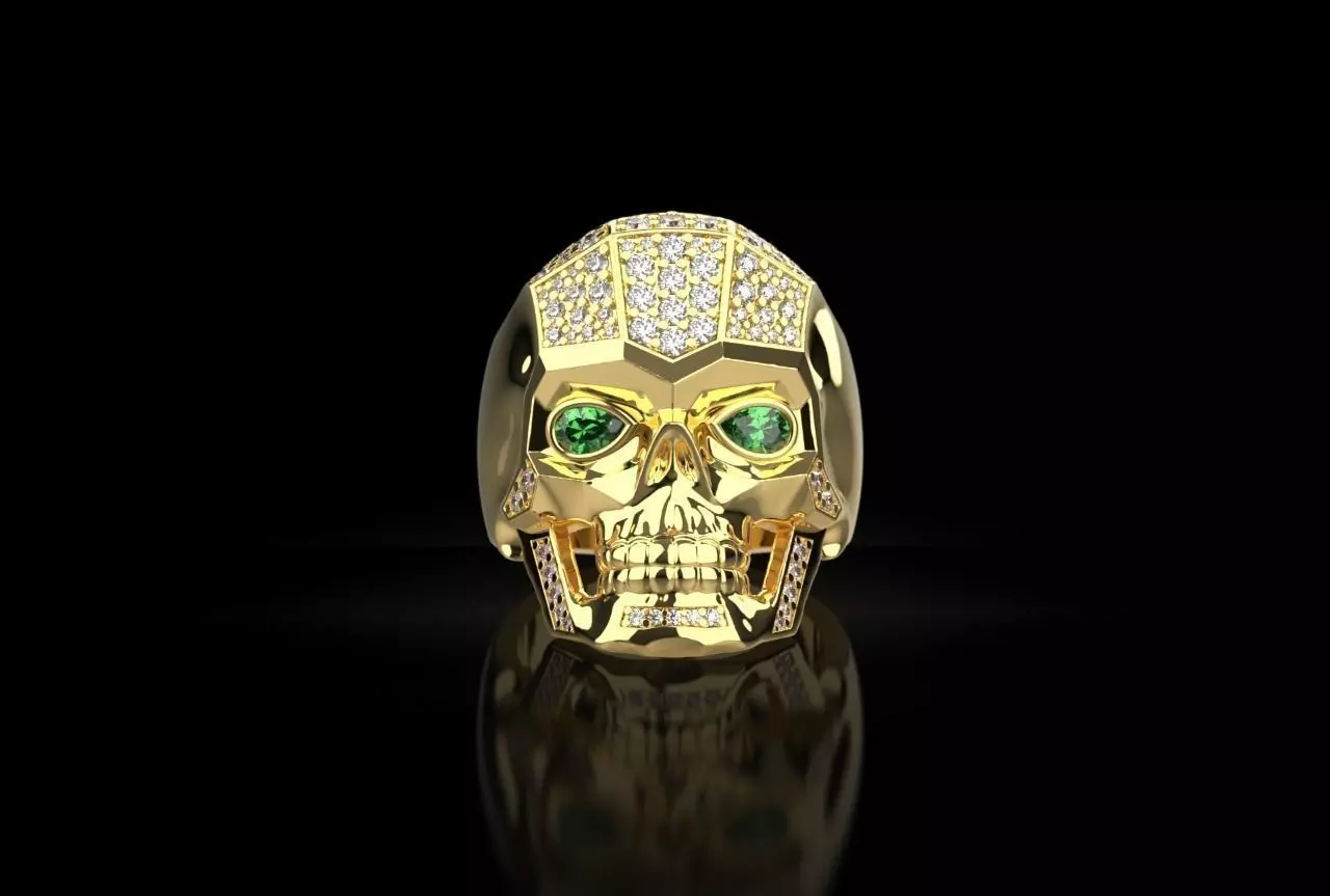 Ring skull 3D print model_0