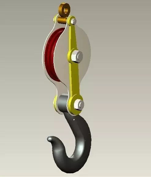 Crane Hook Assembly Free 3D model