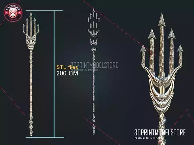 Aquaman Trident STL files - Cosplay Weapon 3D print model