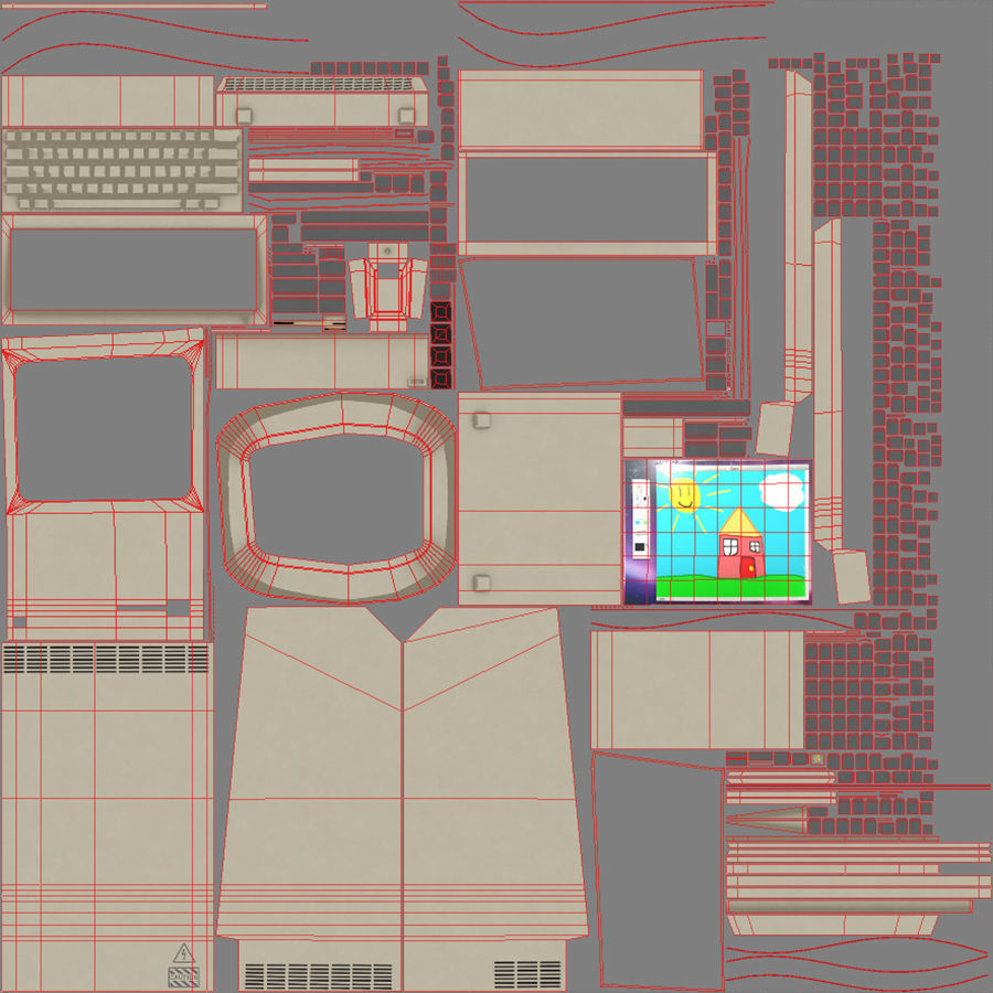 PC comp Low-poly 3D model_7