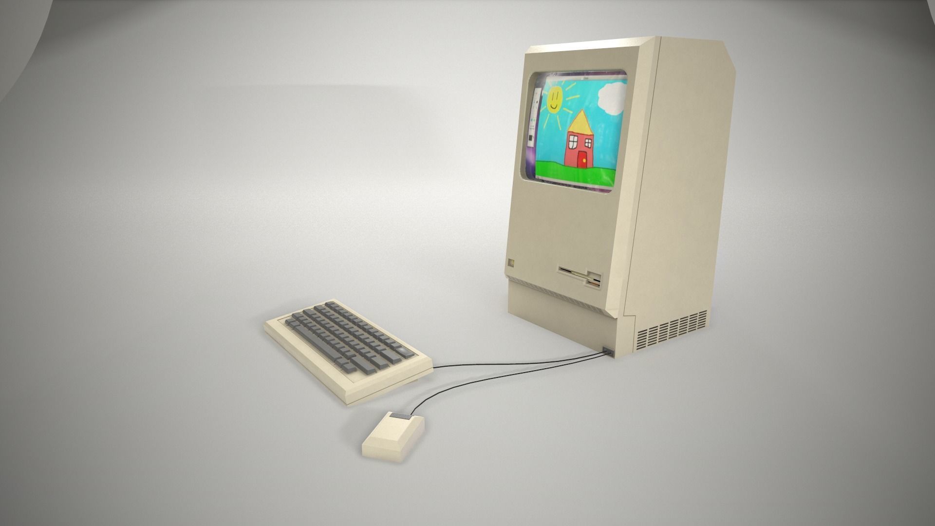 PC comp Low-poly 3D model_3