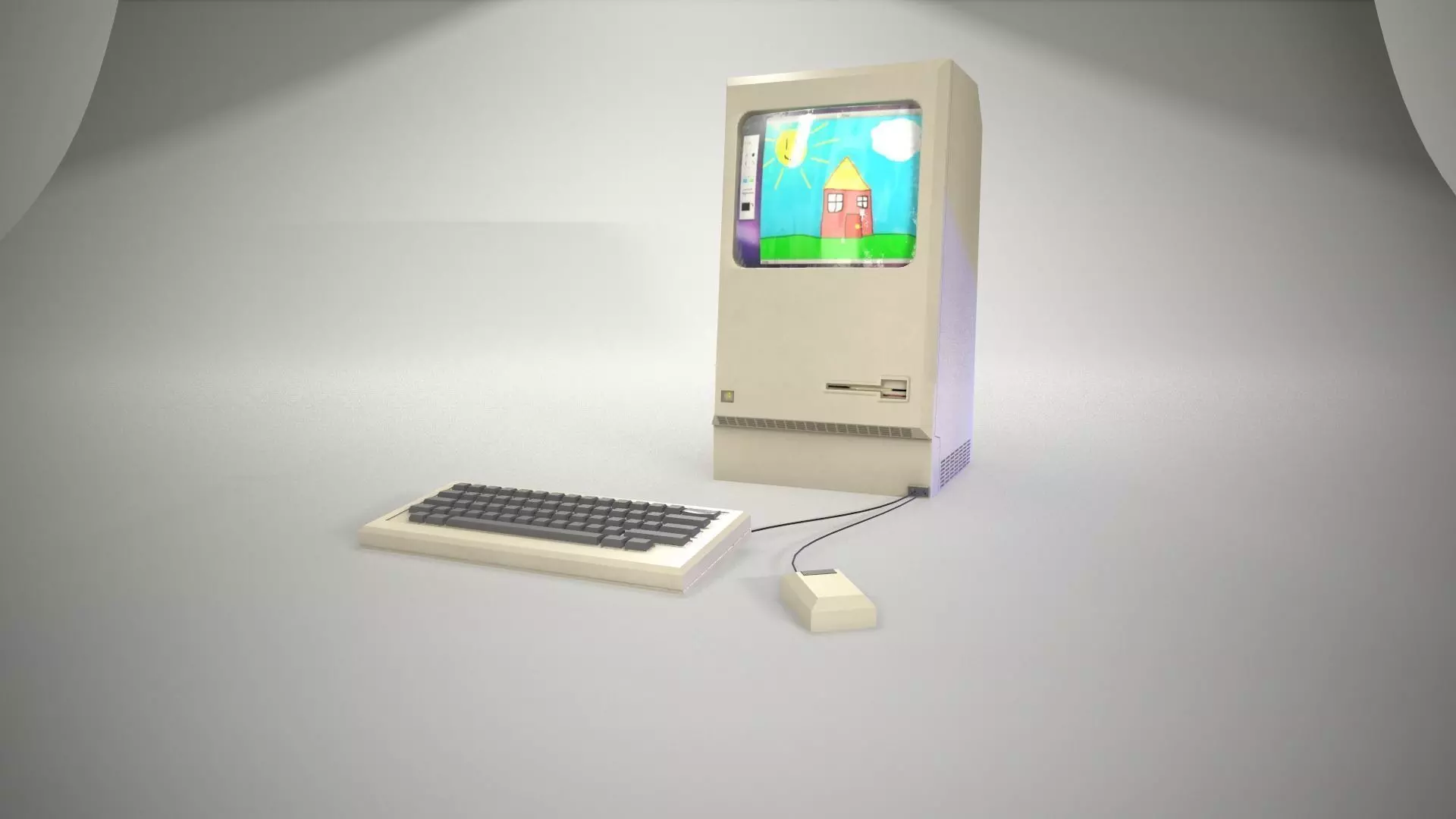 PC comp Low-poly 3D model_0