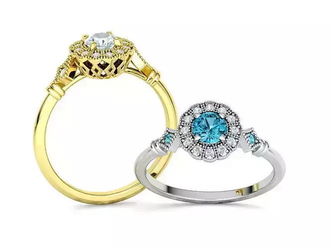 Vintage Milgrain Antiqua Engagement ring 4 ring sizes N0269 