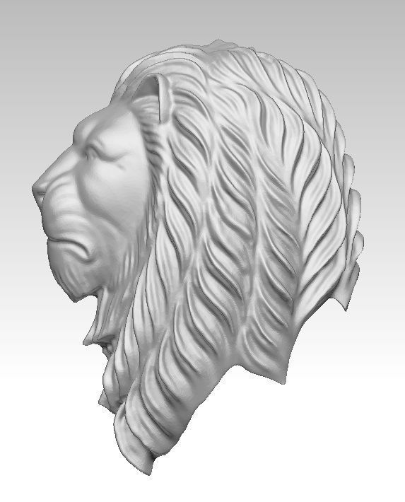 Lion head 3D print model_2