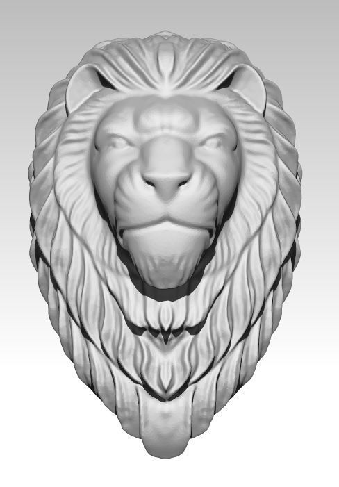 Lion head 3D print model_1
