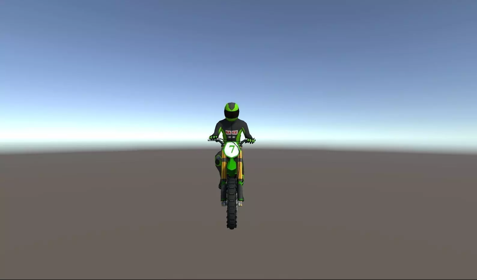 Low Poly Dirt Bike With Rider-4 Low-poly 3D model