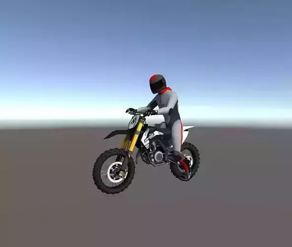 Low Poly Dirt Bike With Rider-5 Low-poly 3D model