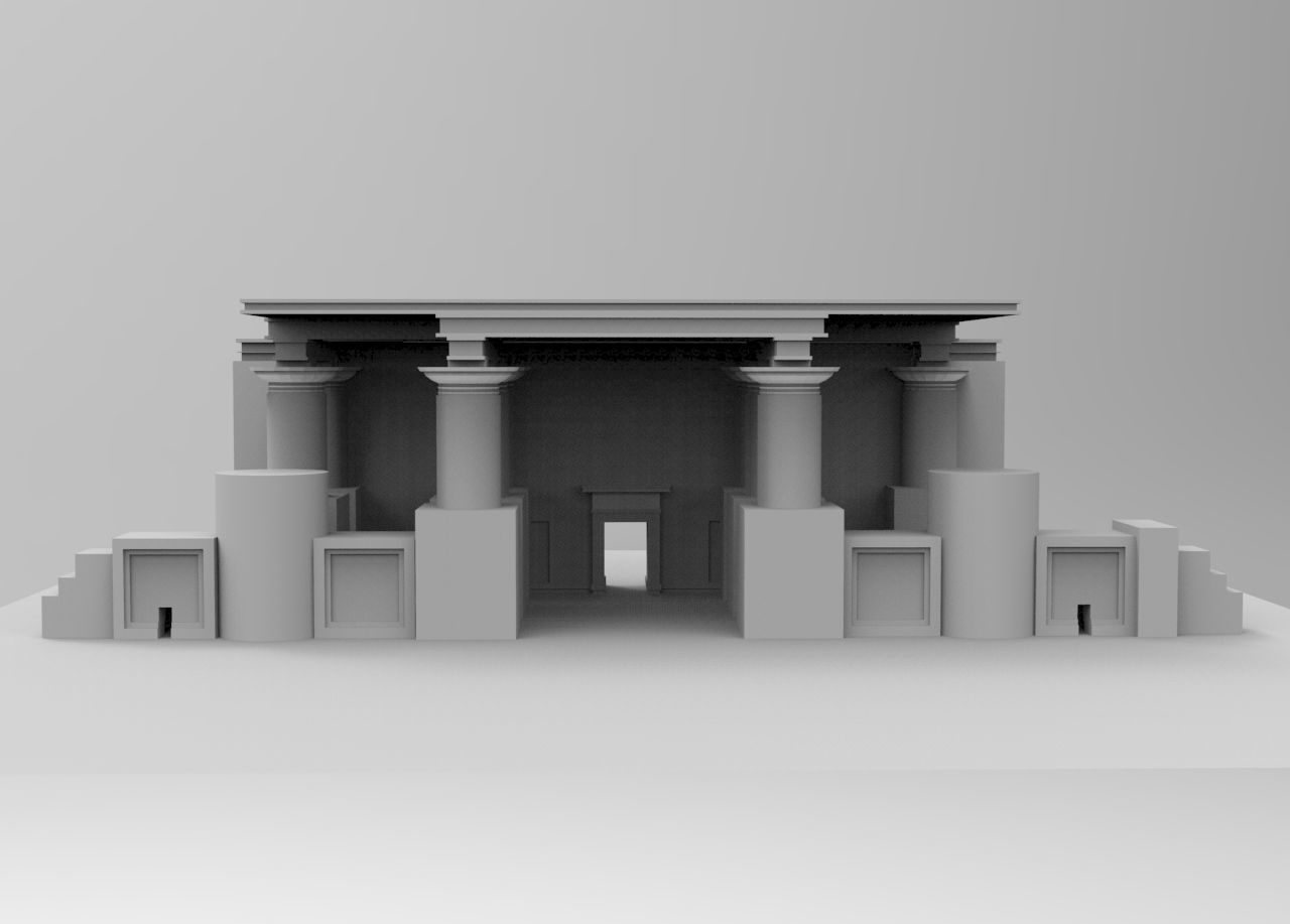 Egyptian Castle Entrence Low-poly 3D model_2