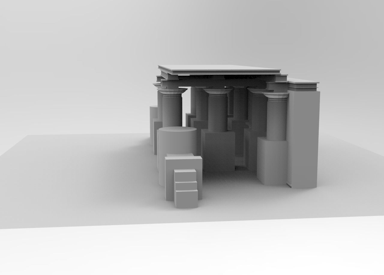 Egyptian Castle Entrence Low-poly 3D model_3