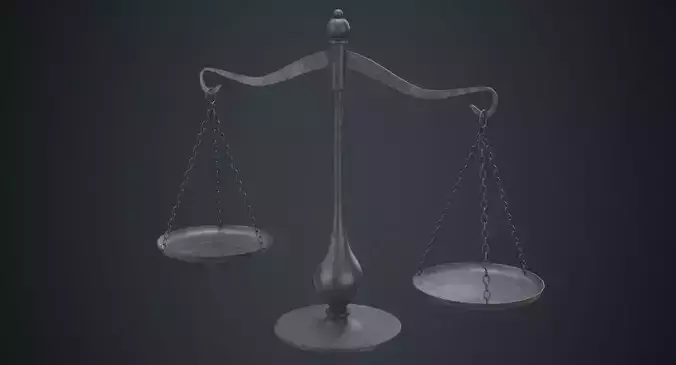 Balance Scale 1B Low-poly 3D model
