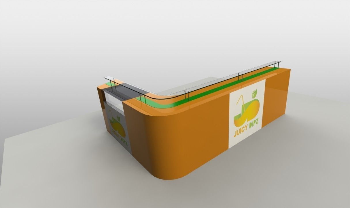 Counter design for snack shop in a mall  3D model_3
