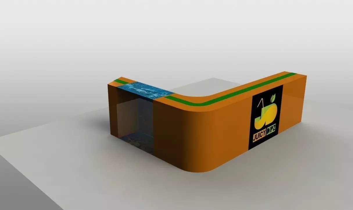 Counter design for snack shop in a mall  3D model_0