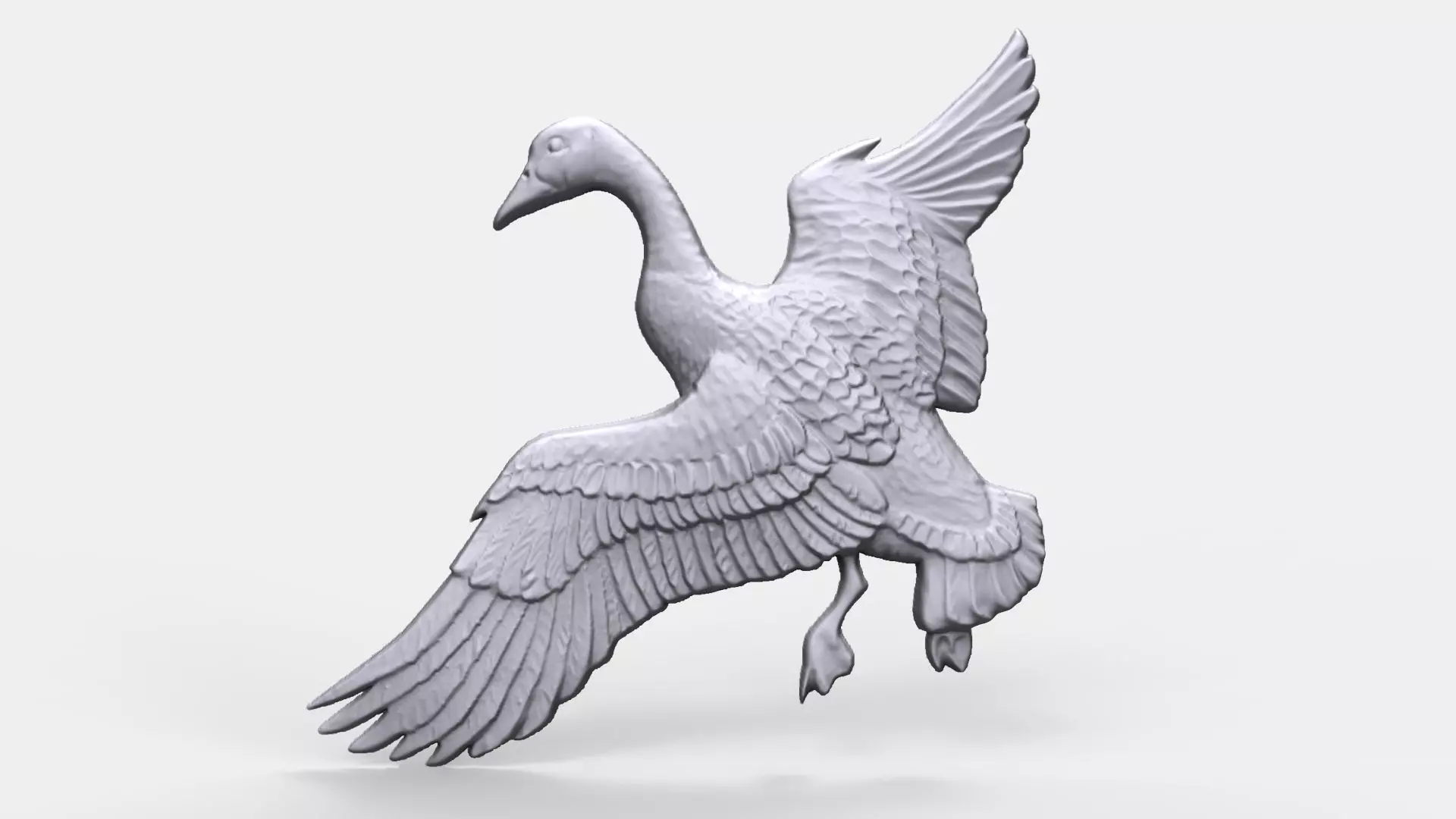 Canadian goose bas relief  3D print model_0