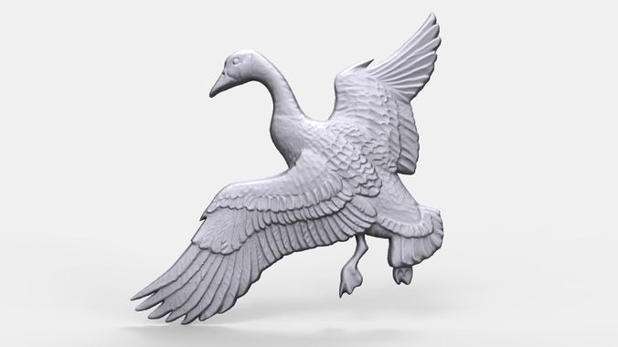 Canadian goose bas relief  3D print model