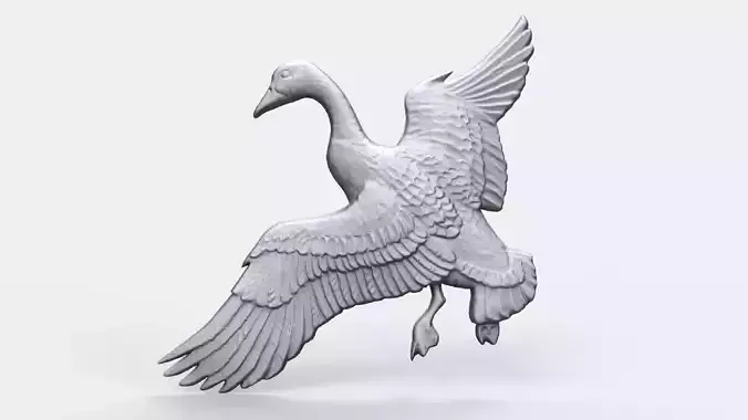 Canadian goose bas relief  3D print model
