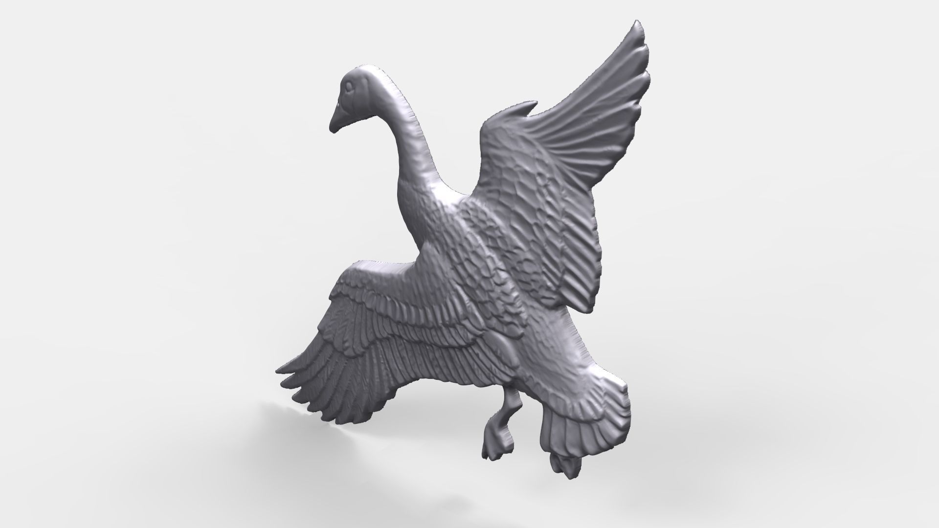 Canadian goose bas relief  3D print model_3