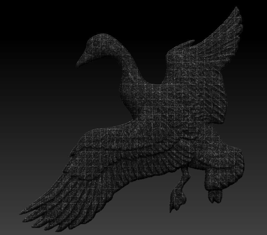 Canadian goose bas relief  3D print model_6